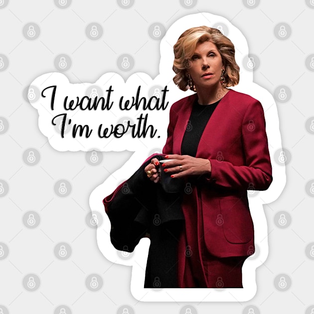 Diane Lockhart Worth Sticker by baranskini